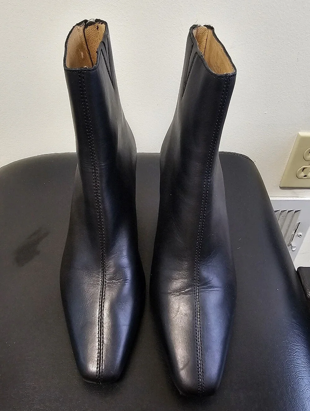 New Madewell The Dimes Stiletto-Heel Ankle Boot Black Size 7